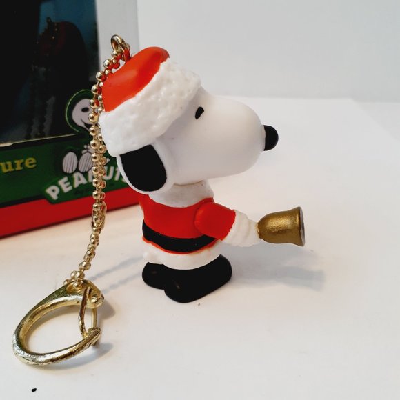 Forever Fun 2012 Peanuts Snoopy Santa Bell Mini Figure Clip-on Ornament in box - Picture 5 of 8
